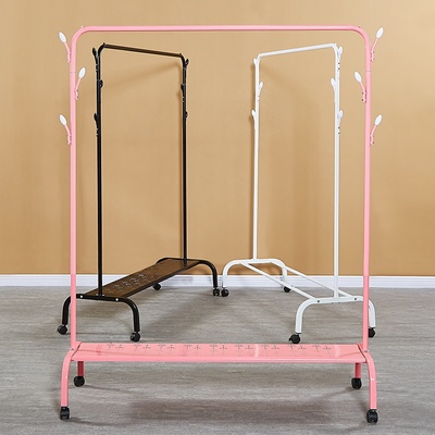 折叠落地晾衣架办公室单杆凉晒家用简易便宜卧室内挂衣服衣帽架子