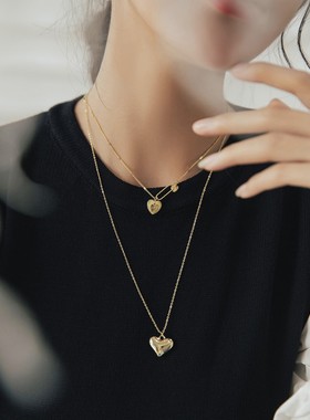 爱心项链小众设计感毛衣链长款2020年新款简约百搭冷淡风锁骨链女