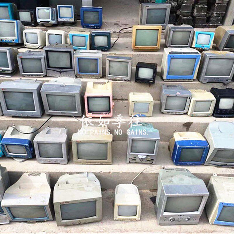 复古怀旧老物件彩壳迷你t小号黑白老式电视机装饰品摆件摆设道具