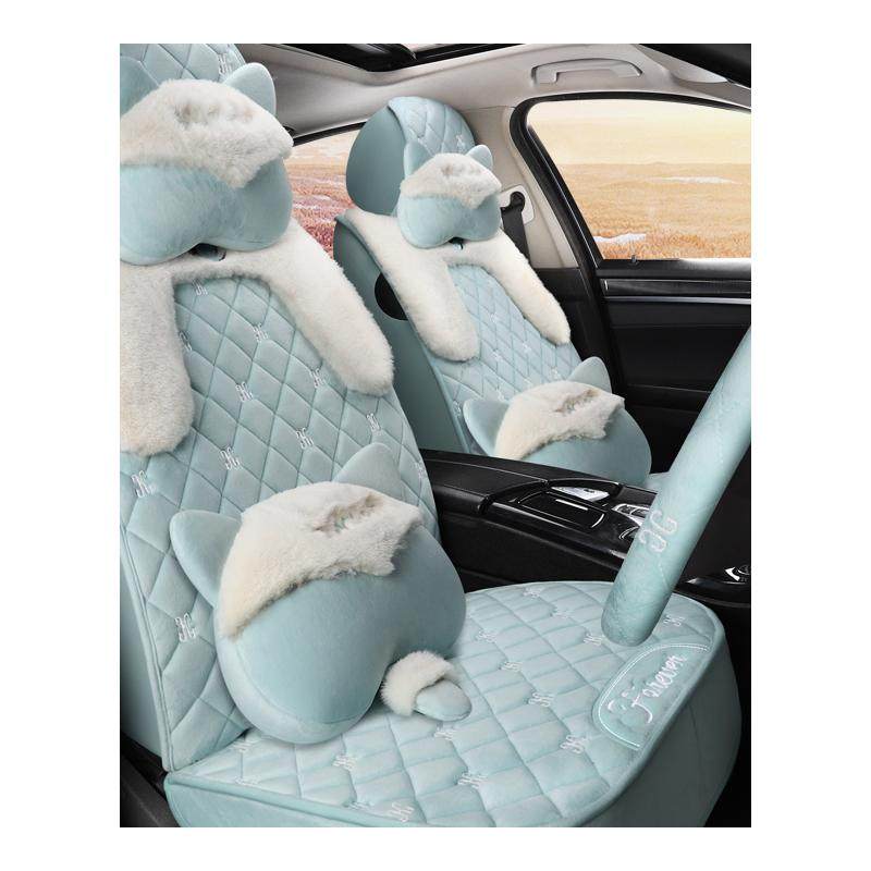 冬季短毛绒汽车坐垫冬天保暖x全包围毛垫小车专用座套棉布座椅套