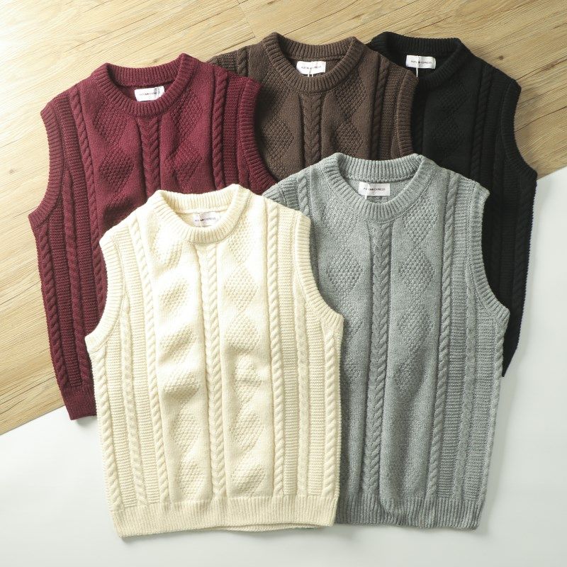麻花提花 !重磅美式复古   情侣款秋冬男女保暖针织衫马甲背心潮,男装,常规马甲,淘宝优惠券,粉丝福利购,淘宝优惠卷
