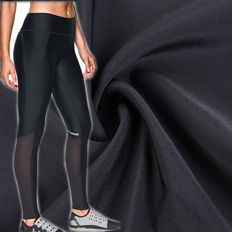 现货250克牛奶丝涤氨弹力面料涤氨四面弹针织针瑜伽服紧身裤面料