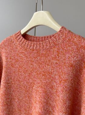 邓肯花纱 100山羊绒！圆领轻盈柔软加厚保暖宽松显瘦长袖羊绒衫女