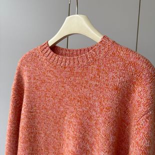 邓肯花纱 100山羊绒！圆领轻盈柔软加厚保暖宽松显瘦长袖羊绒衫女