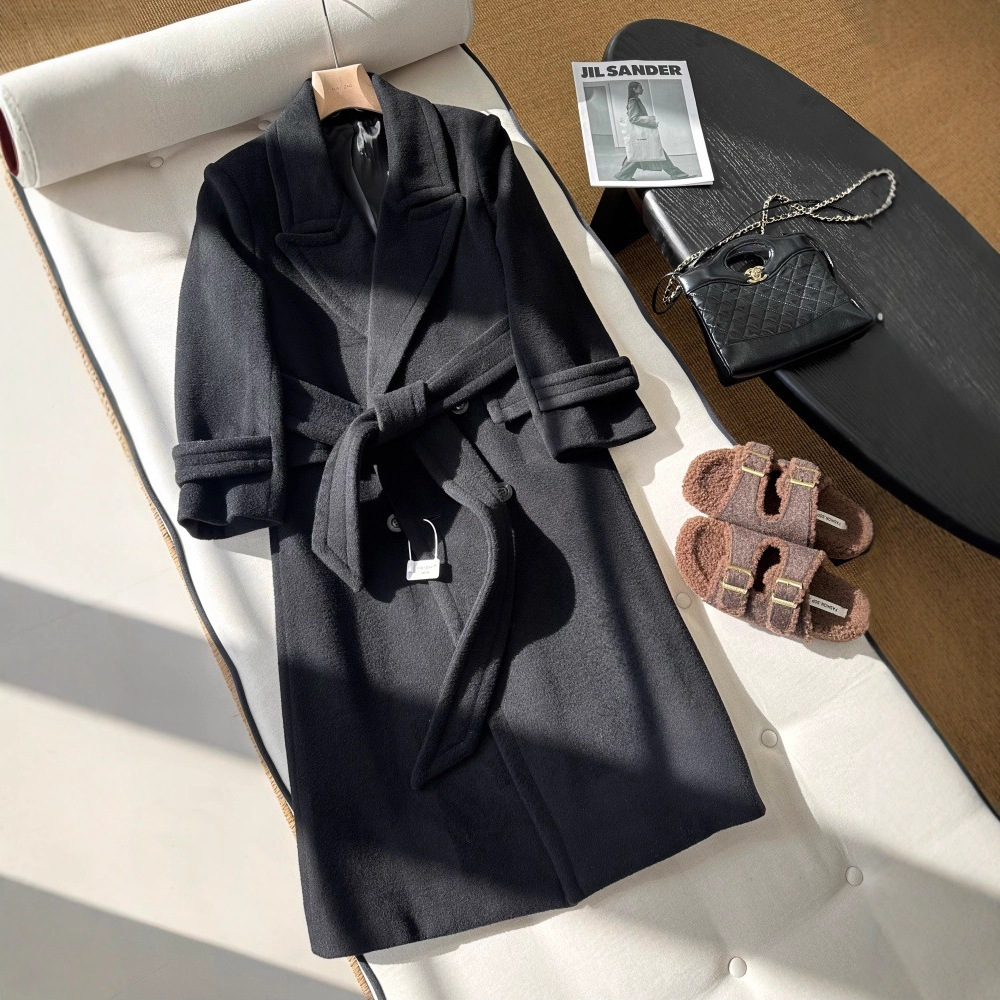 柜2.8W+！ 明星同款！重磅96羊毛奢簰风翻领西装款羊毛呢大衣外套