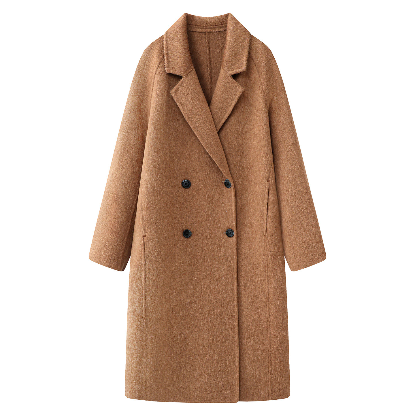鼎牛！2025秋冬新款经典双排扣西装领双面呢大衣中长款毛呢外套女
