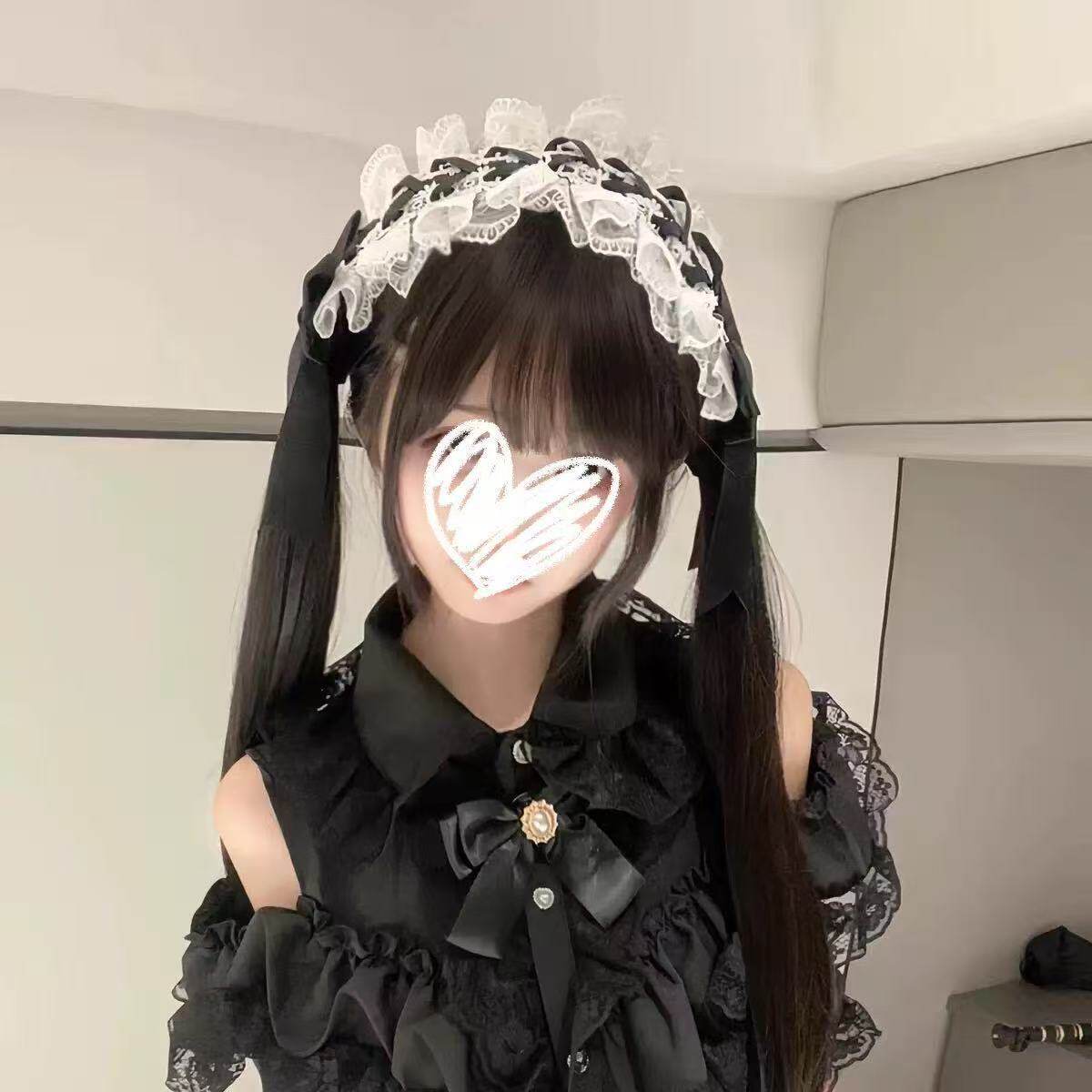 黑白蕾丝Lolita发带cosplay漫展女仆头饰甜妹KC日系发饰lo娘配饰图片
