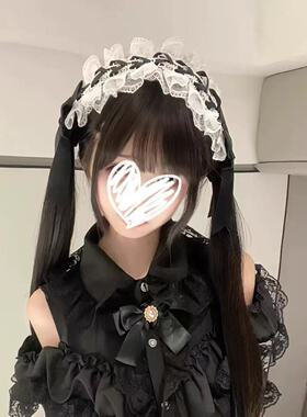 黑白蕾丝Lolita发带cosplay漫展女仆头饰甜妹KC日系发饰lo娘配饰