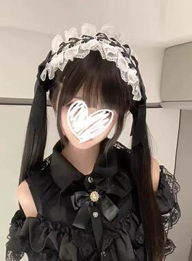 黑白蕾丝Lolita发带cosplay漫展女仆头饰甜妹KC日系发饰lo娘配饰