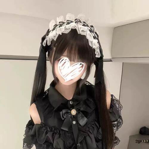 黑白蕾丝Lolita发带cosplay漫展女仆头饰甜妹KC日系发饰lo娘配饰