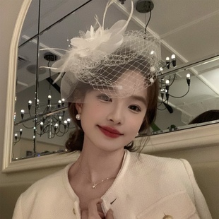 法式千金风复古网纱礼帽发夹名媛优雅气质宴会小礼帽女民国风头饰
