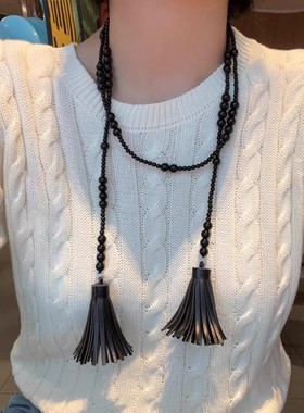 新中式复古超长款流苏叠戴项链