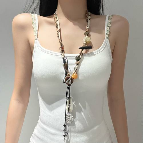 复古钱币手工编织绳勺子吊坠项链