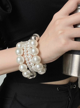 多层环绕珍珠手环小众设计
