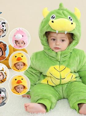 michley动物造型儿童秋冬爬服婴幼童连体棉服A类冬季加厚连身衣