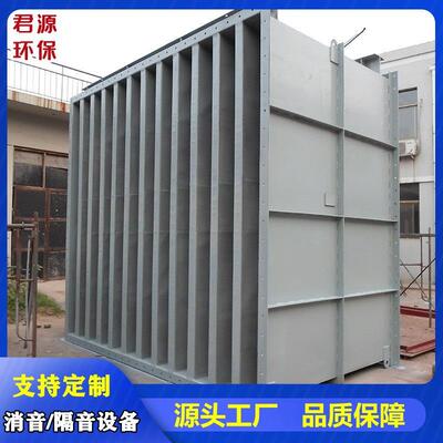 风机消音器大流量排风机口消声器 风机口排片式消声器 锅炉消声器