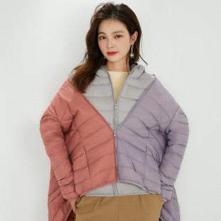 2021年秋冬新款轻薄款羽绒服女短款带帽女款加大码超薄款型外套潮