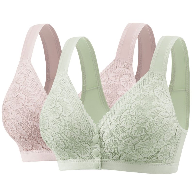 妈妈文胸中老年女士前扣内衣大码背心式老人无钢圈薄款老年人全棉