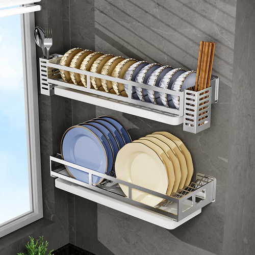 304不锈钢厨房置物架碗碟收纳架家用壁挂放碗架水槽上碗盘沥水架