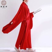 妙优可汉服中衣明制圆领袍道袍内搭宋制直裰内衬打底大袖 男女古风