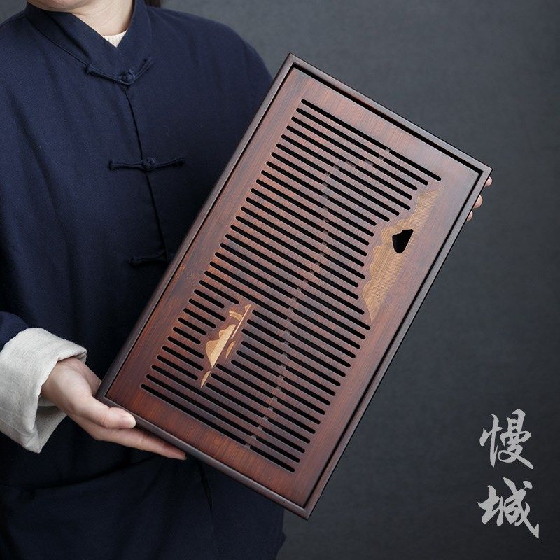 慢城 竹制茶盘家用简约茶台干泡盘中式功夫茶具现代小型沥水盘,餐饮具,茶盘,淘宝优惠券,粉丝福利购,淘宝优惠卷