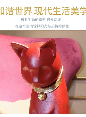 创意猫咪a摆件少女心房间布置小摆设办公室客厅家居柜酒柜软装饰
