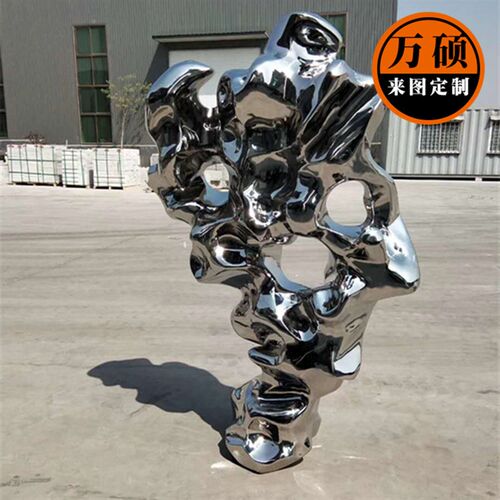 不锈钢304材质镜面太湖石雕塑 小区广场镜面太湖石景观装饰摆件