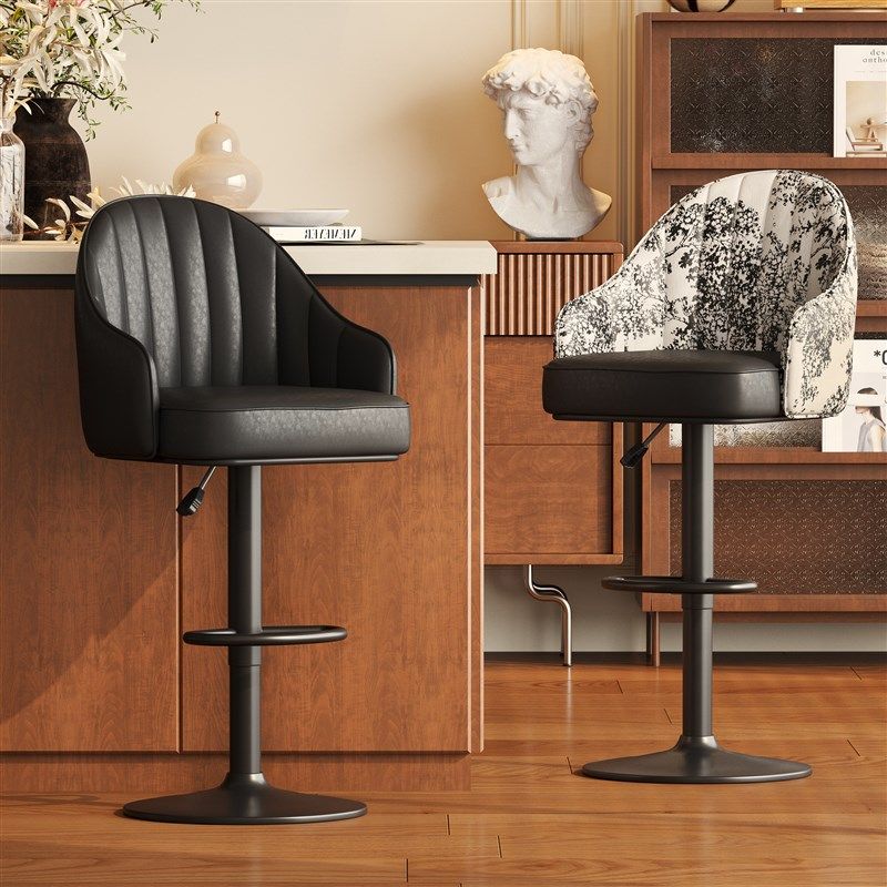 中古风高档家用吧台椅复古岛台椅靠背椅子黑色酒吧椅家用高脚椅子,住宅家具,家用高脚椅,淘宝优惠券,粉丝福利购,淘宝优惠卷