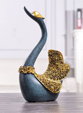 义乌树脂工艺品 欧式中号天鹅创意摆件 家居装饰品商务礼品