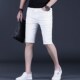 男士 白色男裤 五分裤 中裤 牛仔短裤 马裤 弹力修身 子潮流5分休闲薄款