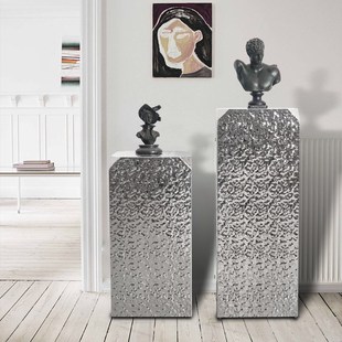 落地雕塑底座电镀镜面不锈钢展示台样板房间展厅商场橱窗装 置摆台