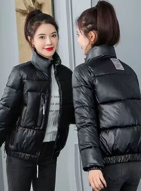 时尚外套短款百搭加厚时尚女士韩版大码保暖纯色棉服2023新款