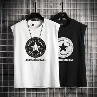 背心男款 无袖 运动健身篮球砍袖 潮牌宽松冰丝坎肩男装 t恤男潮夏季