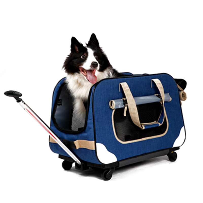 狗狗法斗柯基外出包四轮折叠拉杆箱猫咪宠物推车透气猫狗行李箱