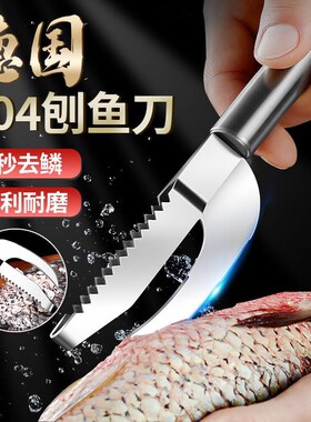 德国304d不锈钢刮鱼鳞神器专业杀鱼刀鱼鳞刨家用去鱼鳞工具打鳞刷