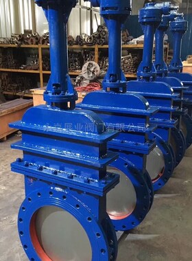 手动插板阀DN400碳钢法兰手动圆型插D板阀DN450手动污水插板阀300