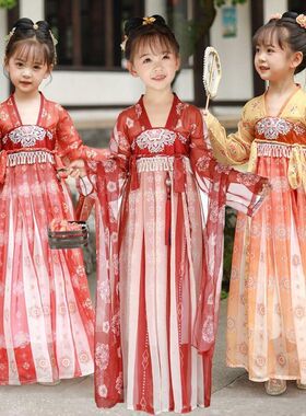 汉服女童夏款儿童古装超仙2025新款中秋节连衣裙夏季唐装秋款襦裙