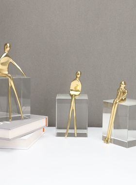 欧式铜人水d晶样板房售楼部卧室书房客厅餐厅电视柜床头玄关摆件