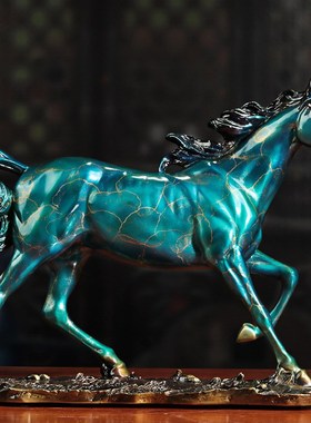 纯铜马摆件十二生肖马家居客厅玄关电视柜办O公室乔迁店铺开业礼
