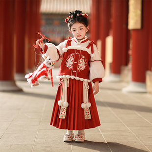 龙年儿童国风新年冬装 唐装 女宝过年喜庆新衣服 新款 女童拜年服冬季
