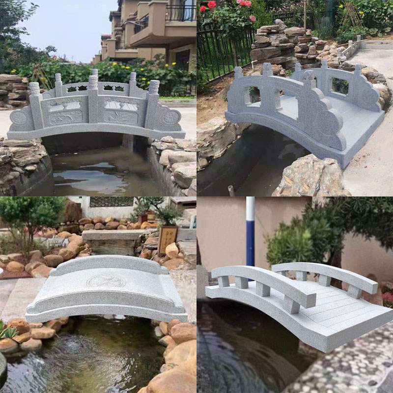 花岗岩石桥石拱桥公园别墅小w石桥户外流水整石小桥栏杆景观桥造