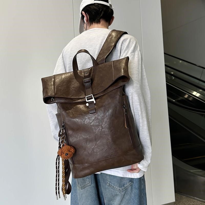 双肩包男士大容量电脑背包大学生书包女防水PU皮潮牌休闲旅行背包,箱包皮具/热销女包/男包,双肩背包,淘宝优惠券,粉丝福利购,淘宝优惠卷