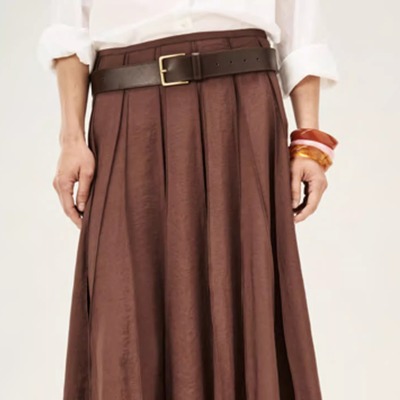 SIMONETTA RAVIZZA 26春夏 复古皮革针扣宽版腰封腰带