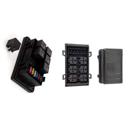 12V40A继电器盒6路ATC/ATO熔断块带继电器4P/5P卡车防水继电器盒