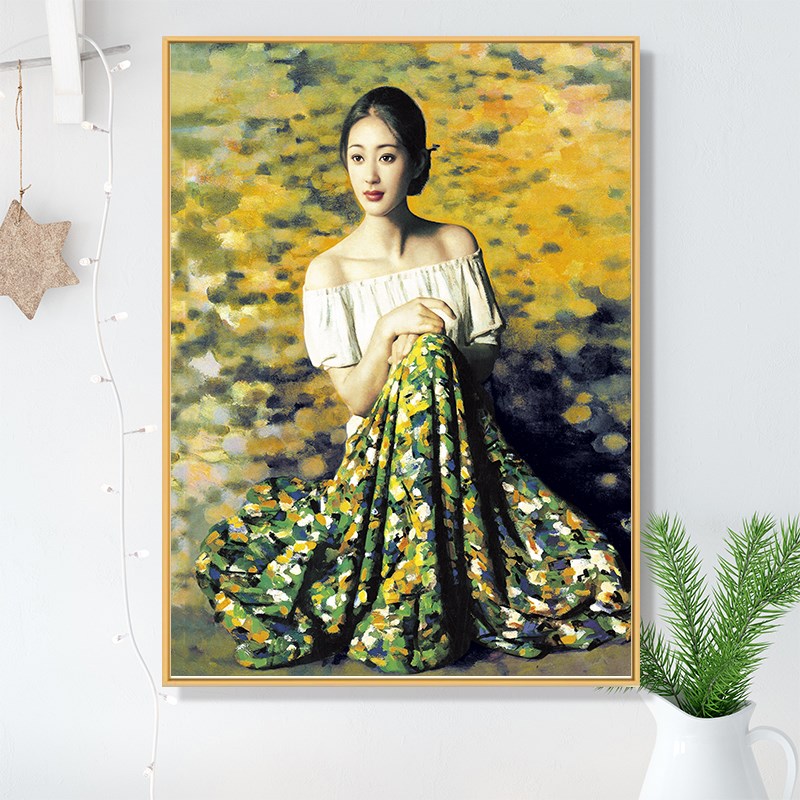 复古美女挂画酒店卫生间防水装饰画卧室床头宾馆美容院洗手间壁画图片