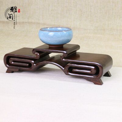 实木木雕底座 黑紫檀玉器摆件托架文玩瓷器印章木质底座书卷底托