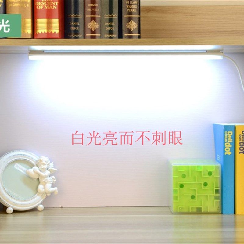 led台灯宿舍电脑桌高亮灯带关插电护眼灯管小台灯led节能日光管