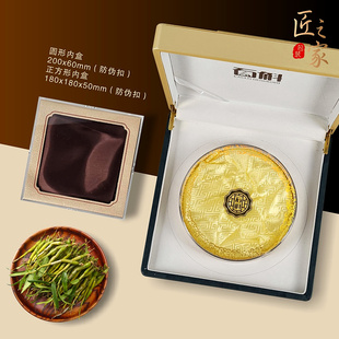 铁皮霍山石斛包装盒墨绿色皮盒高档礼盒合成木盒半斤一斤装空盒子