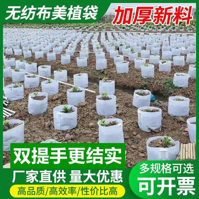 美植袋无纺布种植袋加厚植树袋育苗袋植物营养袋提手白色育苗盘