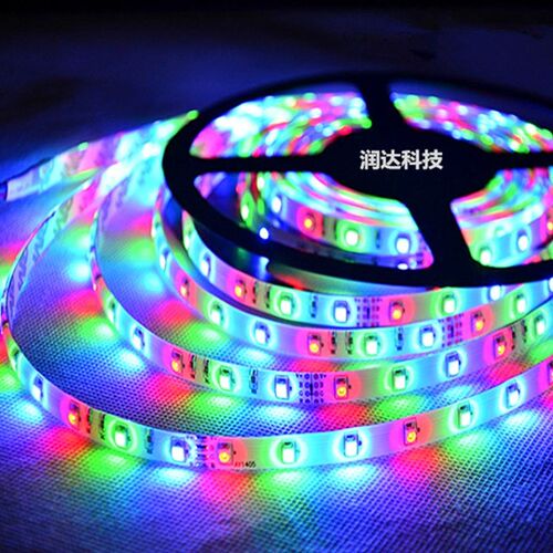 LED12V七彩变色RGB3528防水灯带跑马户外招牌装饰汽车闪烁软灯条